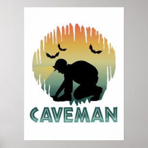 Affiche Caveman - Spéléologie Caver