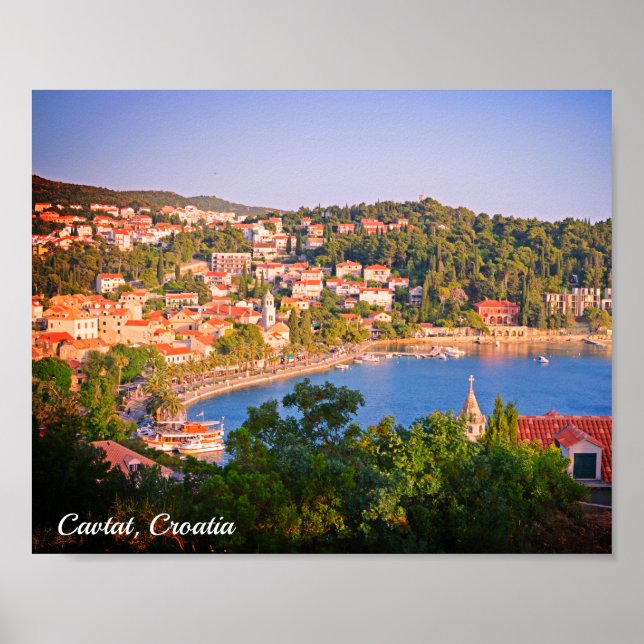 Affiche Cavtat, Croatie Vue de la ville depuis le mausolée (Devant)