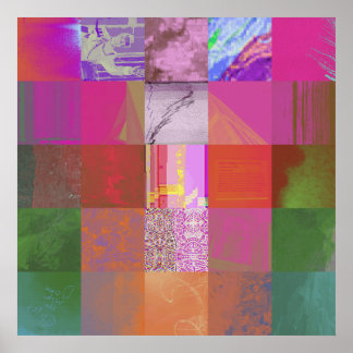 Affiche CD1FE646 Abstrait Motif de Grille d'Art de Glitch 