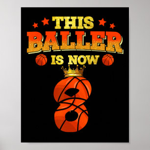 Affiche Ce Baller Est Maintenant 8 Basketball Enfants Garç