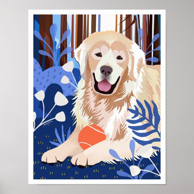 Affiche CE BEAUCOUP EST VRAI Golden Retriever art imprimé (Devant)