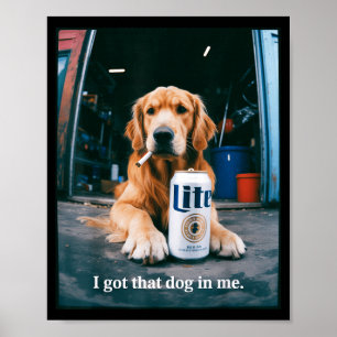 Affiche Ce chien a un golden retriever doré drôle qui fume