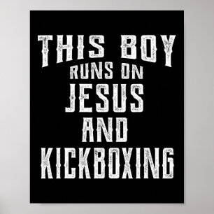 Affiche Ce garçon court sur Jésus et Kickboxing Cadeau chr