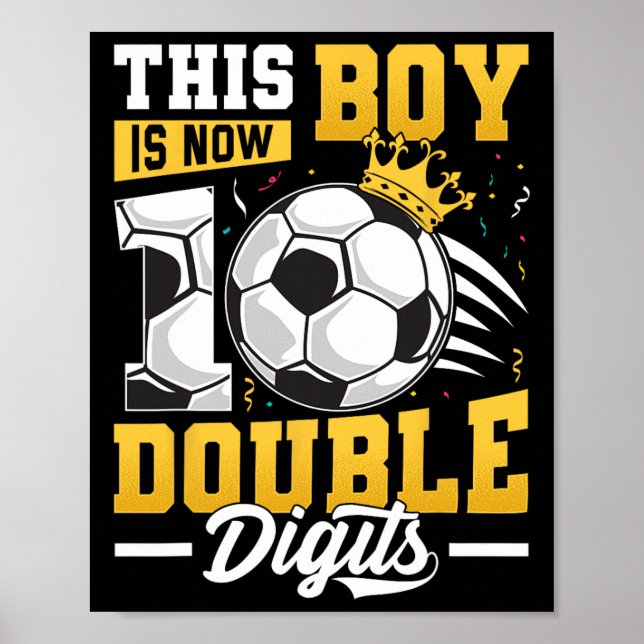 Affiche Ce Garçon Double Chiffres Football 10 Ans Boy Birt (Devant)