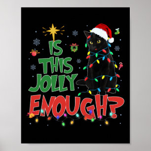 Affiche Ce Jolly Assez Chat Noir Joyeux Arbre de Noël L