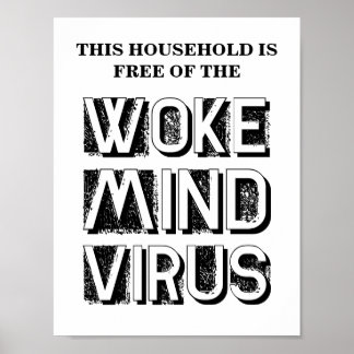 Affiche Ce ménage est libre de Woke Mind Virus personnalis