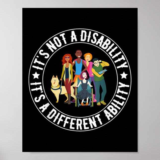 Affiche Ce N'Est Pas Un Handicap C'Est Une Capacité Différ (Devant)