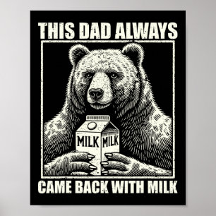Affiche Ce papa est toujours venu avec du lait Funny Fathe