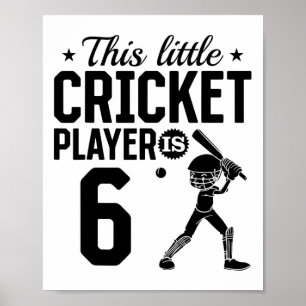 Affiche Ce petit joueur de cricket a 6 ans - 6e anniversai