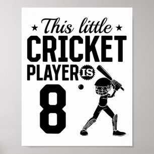 Affiche Ce petit joueur de cricket a 8 ans - 8e anniversai