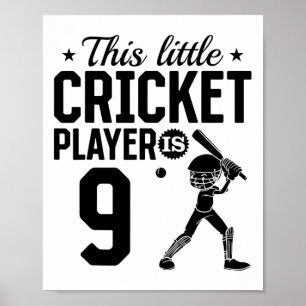 Affiche Ce petit joueur de cricket a 9 ans - 9e anniversai