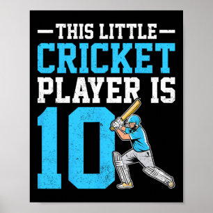 Affiche Ce petit joueur de cricket est âgé de 10 ans 10e B