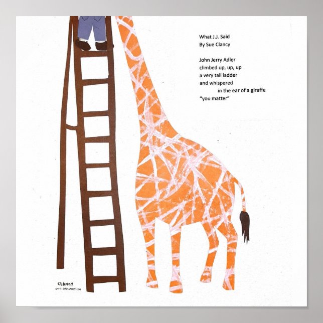 Affiche Ce que JJ a dit - poème illustré (Devant)