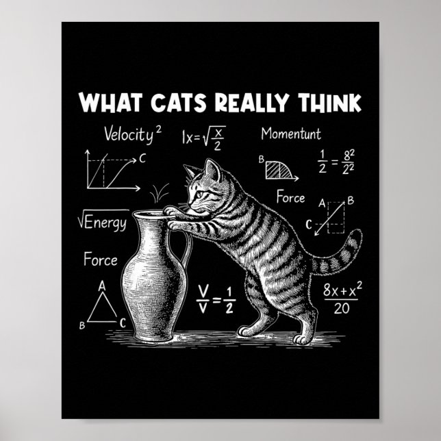 Affiche Ce que les chats pensent vraiment Drôle de physiqu (Devant)