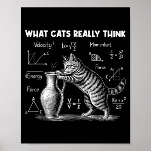 Affiche Ce que les chats pensent vraiment Drôle de physiqu