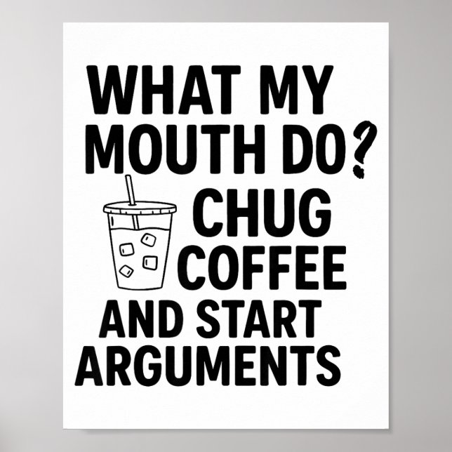 Affiche Ce que ma bouche fait avaler du café et commencer  (Devant)
