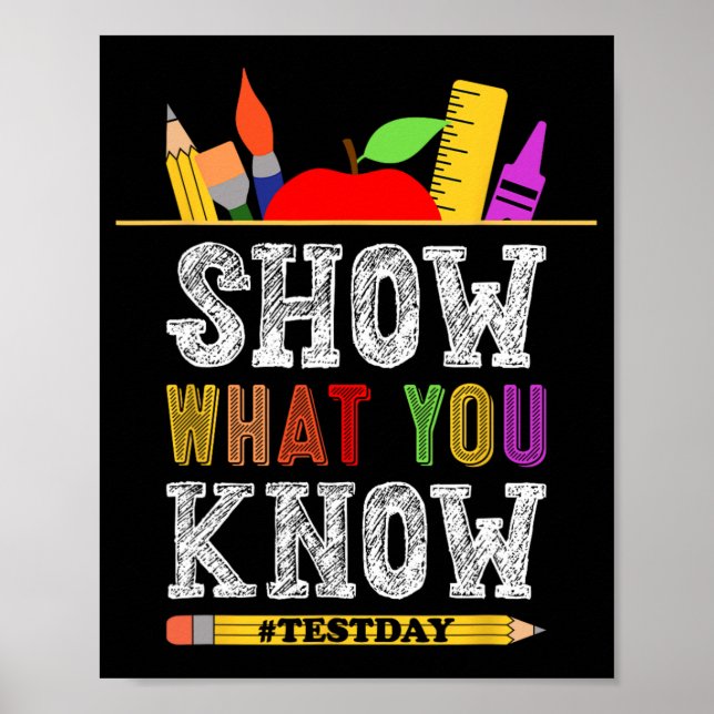 Affiche Ce que vous connaissez Funny Exam Test Jour Étudia (Devant)