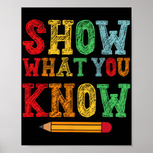 Affiche Ce que vous connaissez Funny Exam Test Jour Étudia