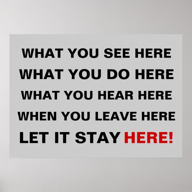 Affiche Ce que vous voyez ici, ce que vous faites ici, ce  (Devant)