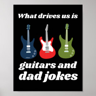 AFFICHE CE QUI NOUS AMÈNE C'EST DES GUITARS ET DES PAPA JO