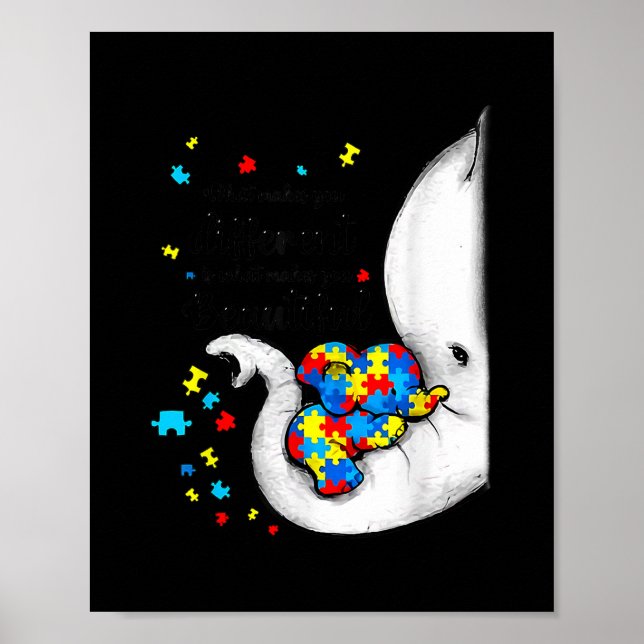 Affiche Ce qui vous rend différents Elephant Maman Autisme (Devant)