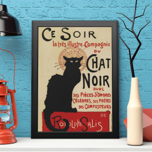Affiche Ce Soir Conversation Noir Chat noir, Art Nouveau V