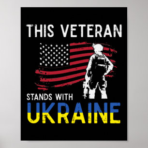 Affiche Ce vétéran se tient avec le soutien du drapeau Ukr