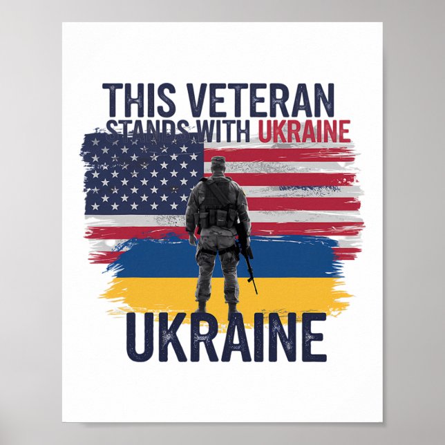 Affiche Ce vétéran se tient avec l'Ukraine 2  (Devant)