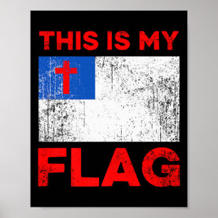 Affiche Ceci est mon drapeau - Croix chrétienne de Jésus P