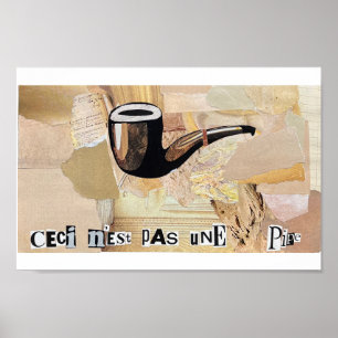 Affiche "Ceci n'est pas une pipe" imprimé collage inspiré