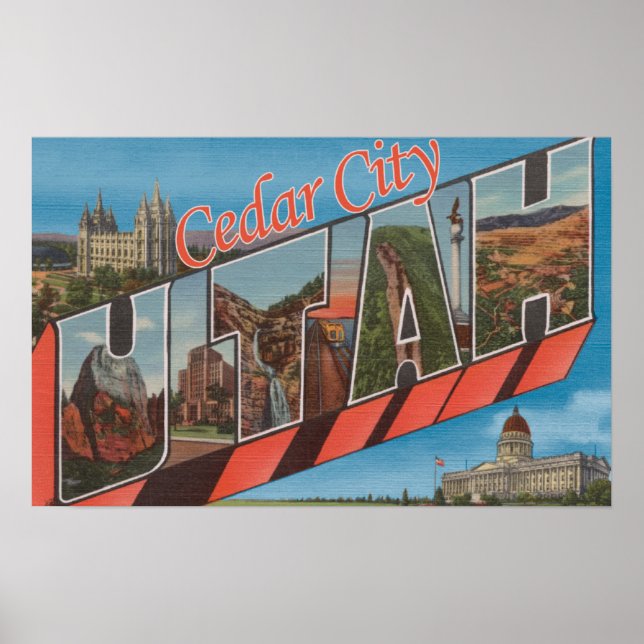 Affiche Cedar City, Utah - Grandes Scènes De Lettre (Devant)