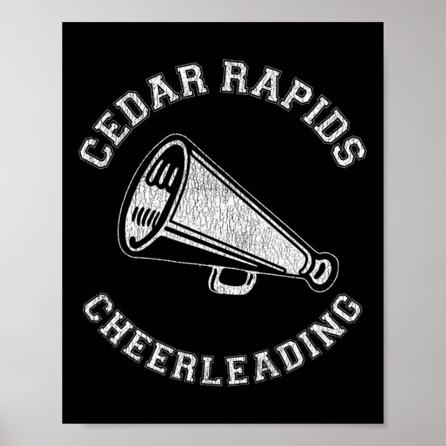 Affiche Cedar Rapids Cheer en détresse Rétro 90's Cheerlea (Devant)