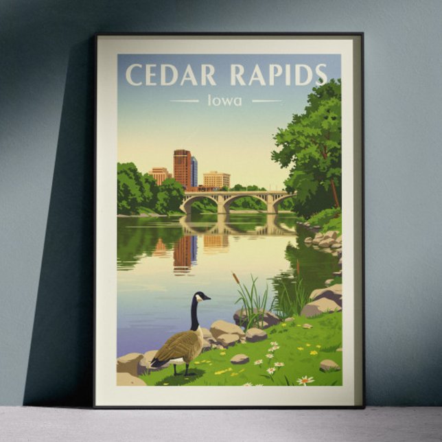 Affiche Cedar Rapids Iowa vintage (Créateur téléchargé)