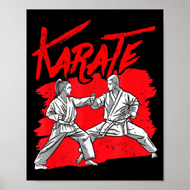 Affiche Ceinture de karaté Entraîneur de combattant d'arts (Devant)