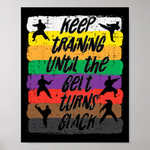Affiche Ceinture d'entraînement de karaté Noir Arts martia
