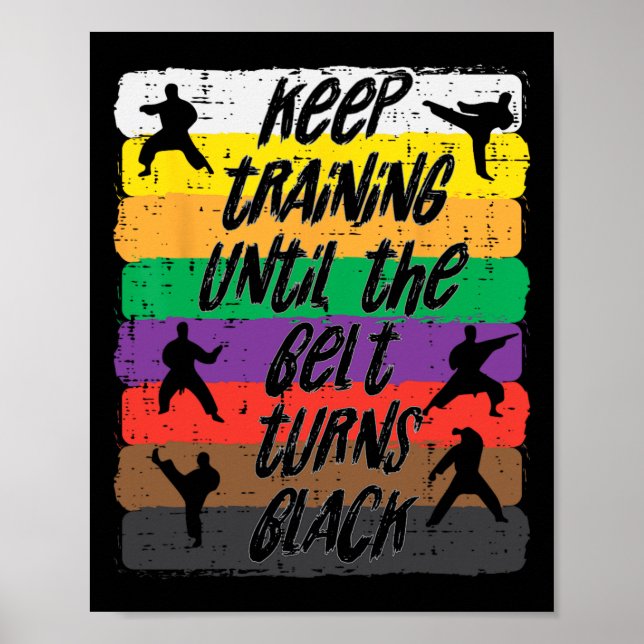 Affiche Ceinture d'entraînement de karaté Noir Arts martia (Devant)