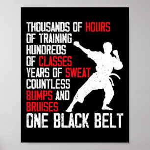 Affiche Ceinture noire de taekwondo drôle de karaté judo a