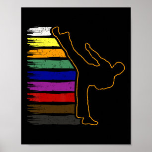 Affiche Ceinture noire de taekwondo et de karaté étudiant 