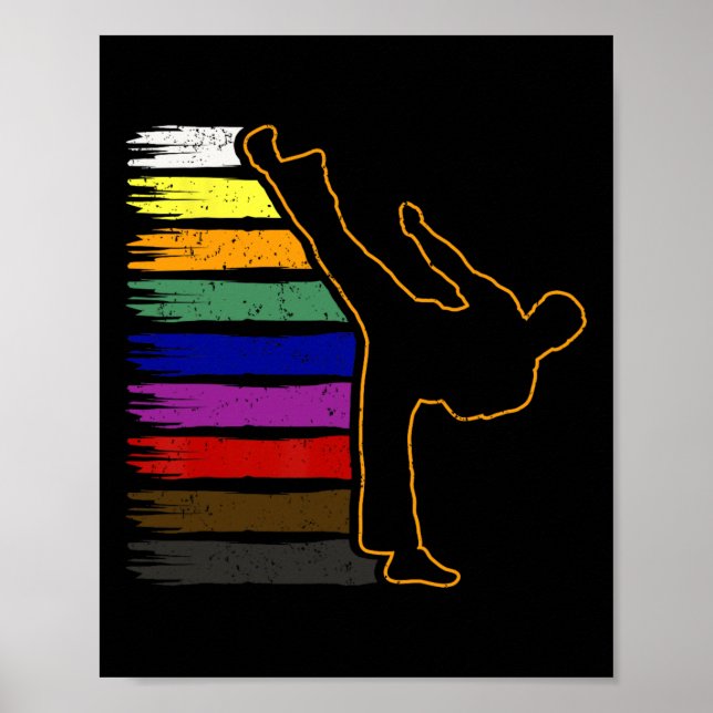 Affiche Ceinture noire de taekwondo et de karaté étudiant  (Devant)