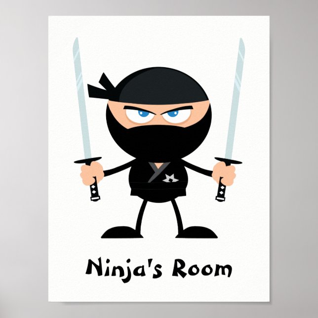 Affiche Ceinture noire personnalisée Ninja Guerrier deux K (Devant)