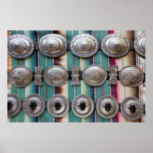 Affiche Ceintures en argent à vendre, Santa Fe, Nouveau-Me