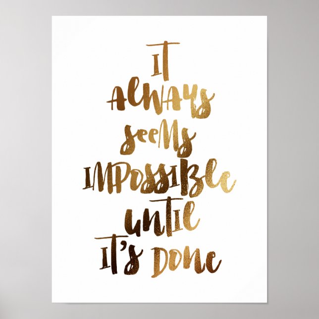 Affiche cela semble toujours impossible tant que ce n'est  (Devant)