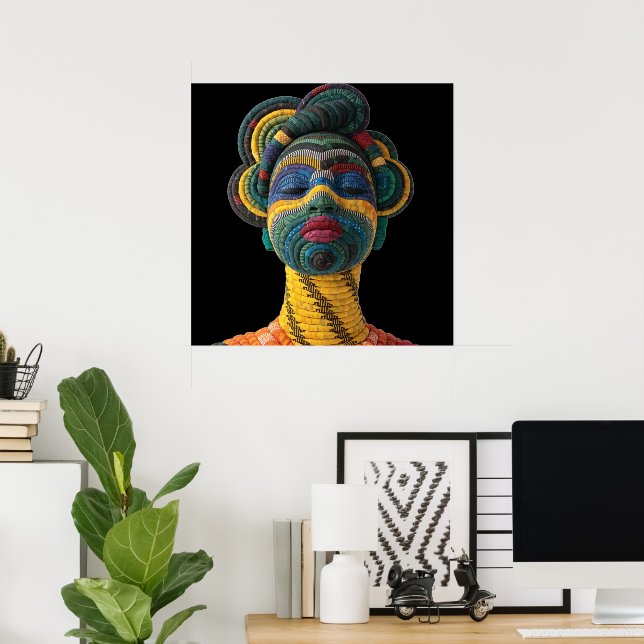 Affiche célébrant les femmes noires colorées (Bureau à domicile)