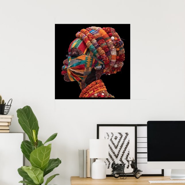 Affiche Célébrant les Femmes Noires Colorées (Bureau à domicile)