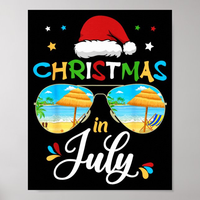 Affiche Celebrate Christmas In July Funny Beach Summer Chr (Devant)