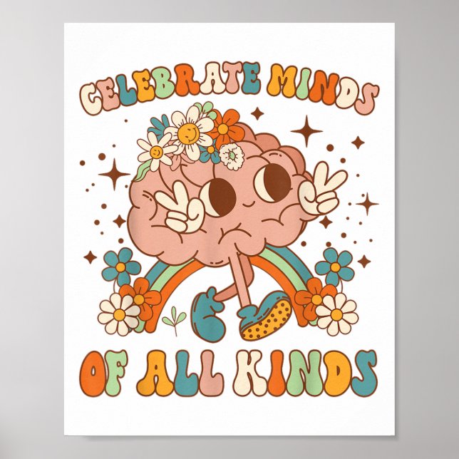 Affiche Celebrate Minds Of All Kinds Neurodiversity Mental (Devant)