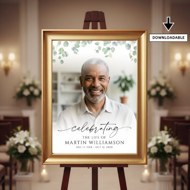 Affiche Celebrating the Life Photo Botanical Welcome Sign (Créateur téléchargé)