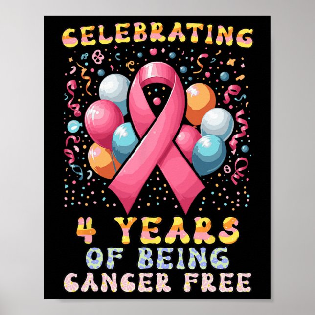 Affiche Célébration De 4 Ans D'Être Sans Cancer Ca Du Sein (Devant)