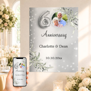 Affiche Célébration de 60 ans de mariage - Photo argentée