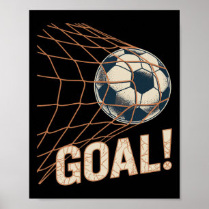 Affiche Célébration de but de football vintage Byll dans l